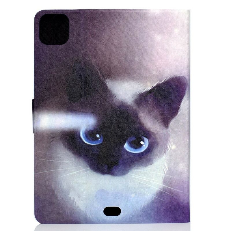 Leren Hoesje voor iPad Air (2022) (2020) Blauwogige Kat