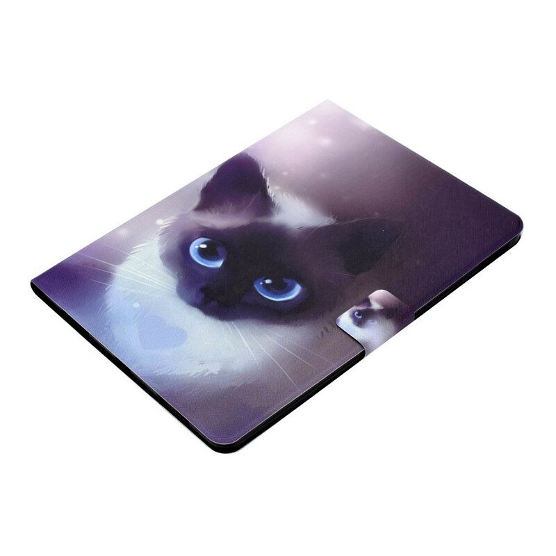 Leren Hoesje voor iPad Air (2022) (2020) Blauwogige Kat