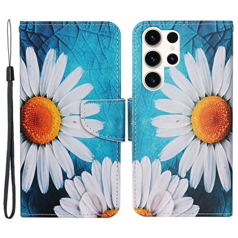 Bescherming Hoesje Samsung Galaxy S24 Ultra 5g Grote Bandchrysanten