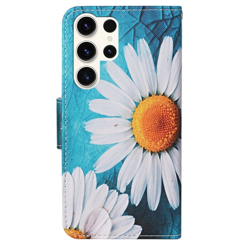 Bescherming Hoesje Samsung Galaxy S24 Ultra 5g Grote Bandchrysanten