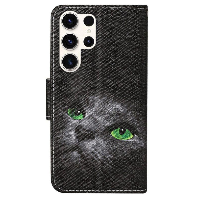 Bescherming Hoesje Samsung Galaxy S24 Ultra 5g Kattenogen Met Bandjes