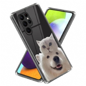 Cover Hoesje Samsung Galaxy S24 Ultra 5g Telefoonhoesje Kat En Hond