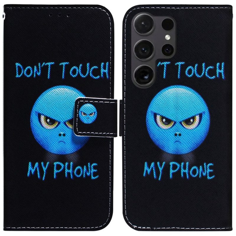 Flip Case Leren Samsung Galaxy S24 Ultra 5g Telefoon-emoji