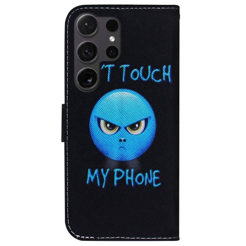 Flip Case Leren Samsung Galaxy S24 Ultra 5g Telefoon-emoji