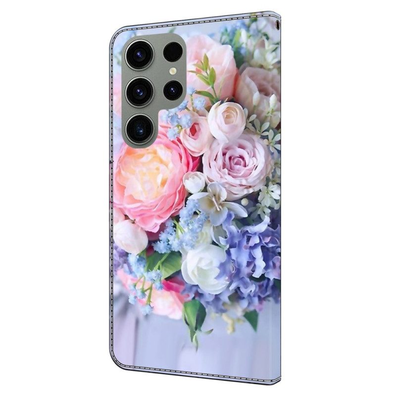 Folio-hoesje Samsung Galaxy S24 Ultra 5g Kleurrijke Bloemen