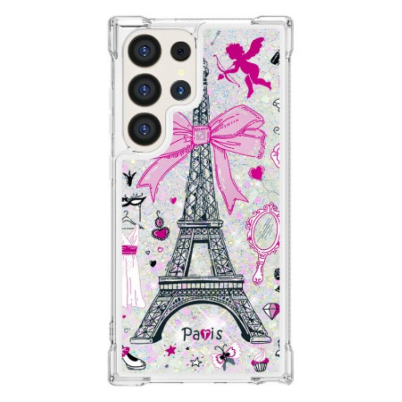 Hoesje Samsung Galaxy S24 Ultra 5g Eiffeltoren Glitter