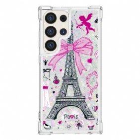 Hoesje Samsung Galaxy S24 Ultra 5g Eiffeltoren Glitter