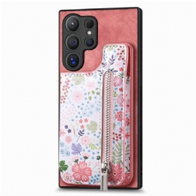 Hoesje Samsung Galaxy S24 Ultra 5g Geïntegreerde Portemonnee Met Bloemen