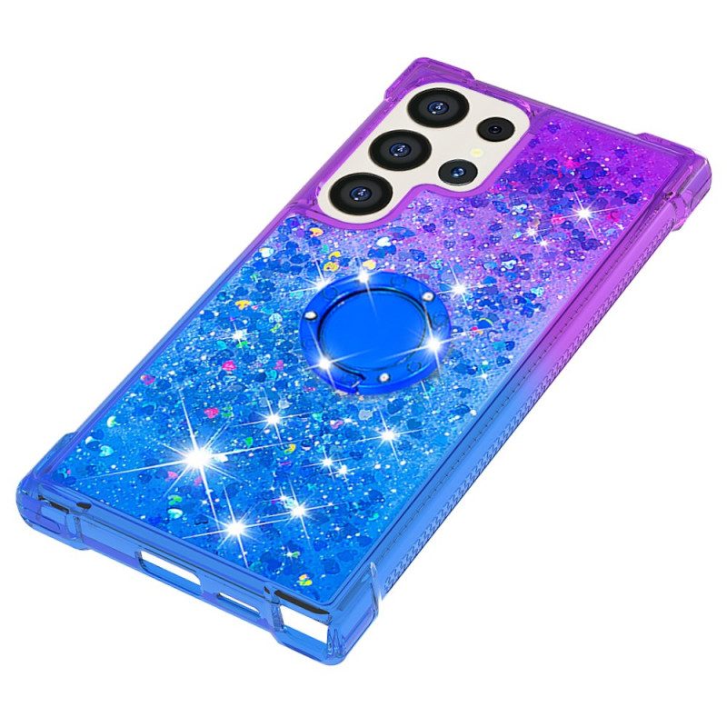 Hoesje Samsung Galaxy S24 Ultra 5g Glitter Met Verloop En Steunring