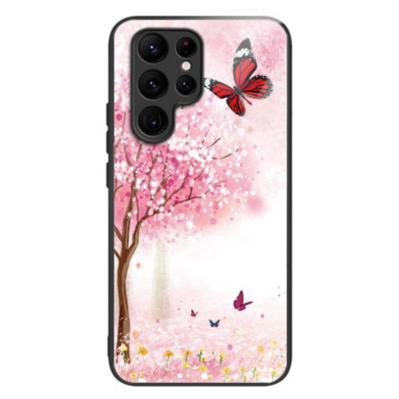 Hoesje Samsung Galaxy S24 Ultra 5g Kersenbloesems Van Gehard Glas Bescherming Hoesje