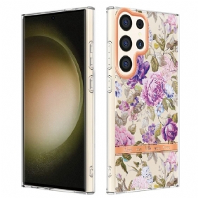 Hoesje Samsung Galaxy S24 Ultra 5g Met Bloemmotief Bescherming Hoesje