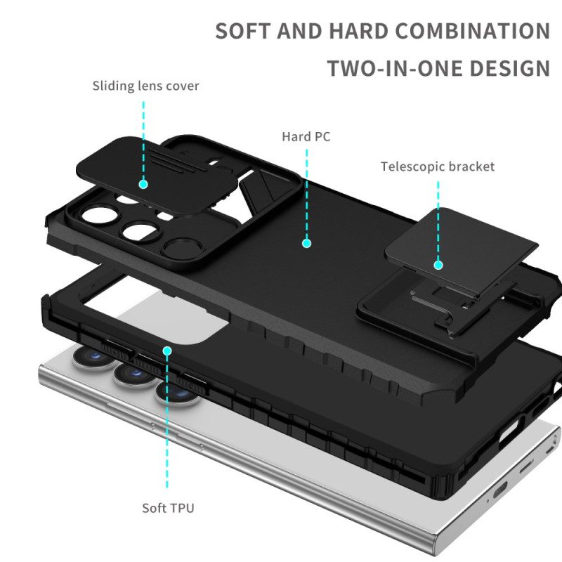 Hoesje Voor Samsung Galaxy S24 Ultra 5g Steun- En Beschermingslenzen