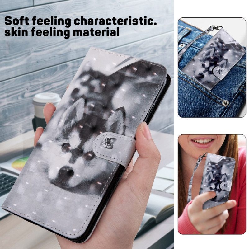 Leren Hoesje Samsung Galaxy S24 Ultra 5g Husky Met Riem