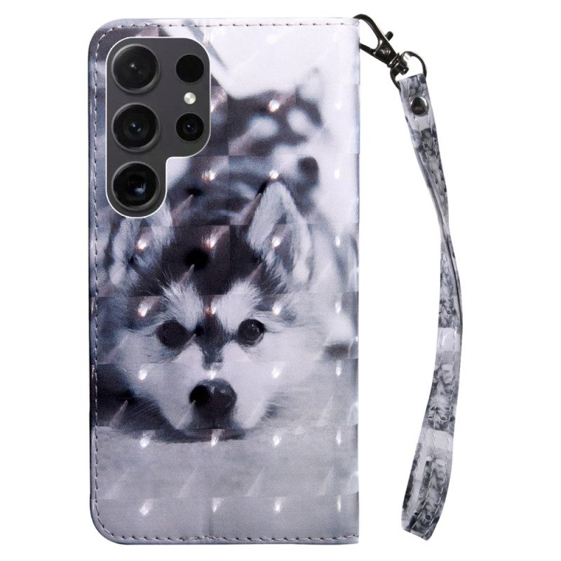 Leren Hoesje Samsung Galaxy S24 Ultra 5g Husky Met Riem