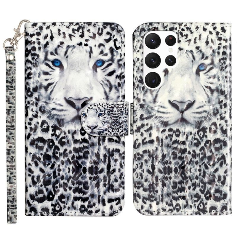 Leren Hoesje Samsung Galaxy S24 Ultra 5g Luipaardband