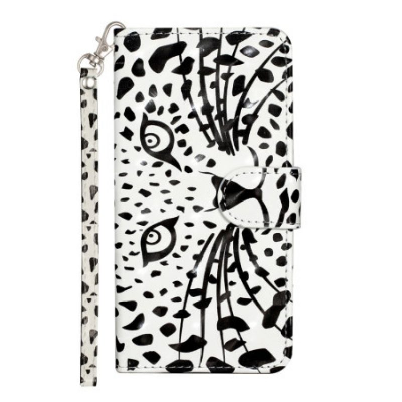 Leren Hoesje Samsung Galaxy S24 Ultra 5g Luipaardkop Bescherming Hoesje