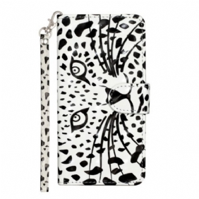 Leren Hoesje Samsung Galaxy S24 Ultra 5g Luipaardkop Bescherming Hoesje