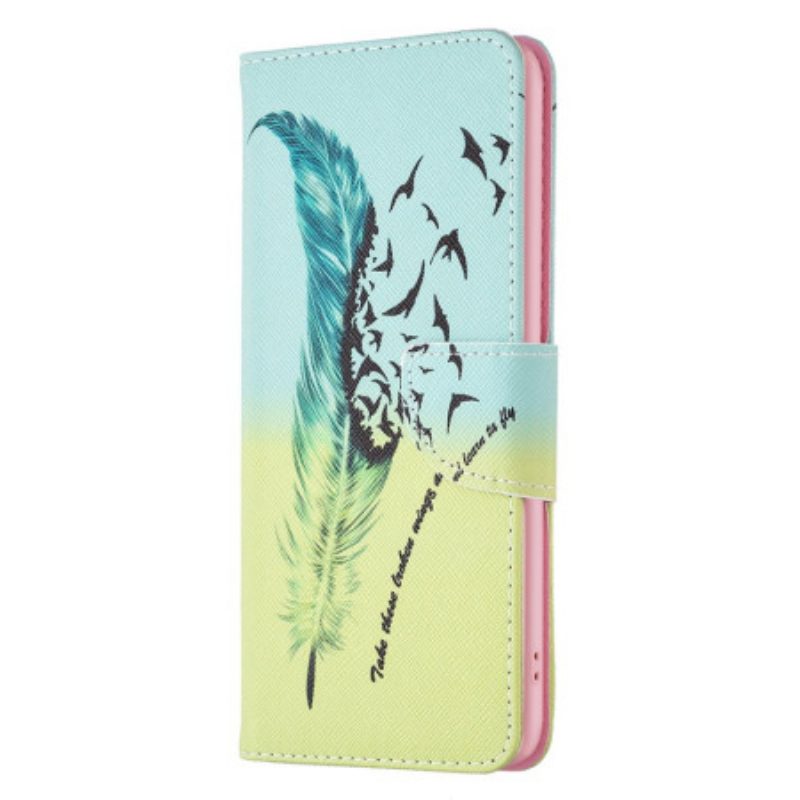 Leren Hoesje Samsung Galaxy S24 Ultra 5g Veren En Vogels Bescherming Hoesje