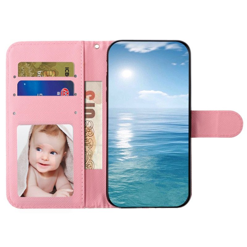 Leren Hoesje Voor Samsung Galaxy S24 Ultra 5g Draagkoordbeertjes