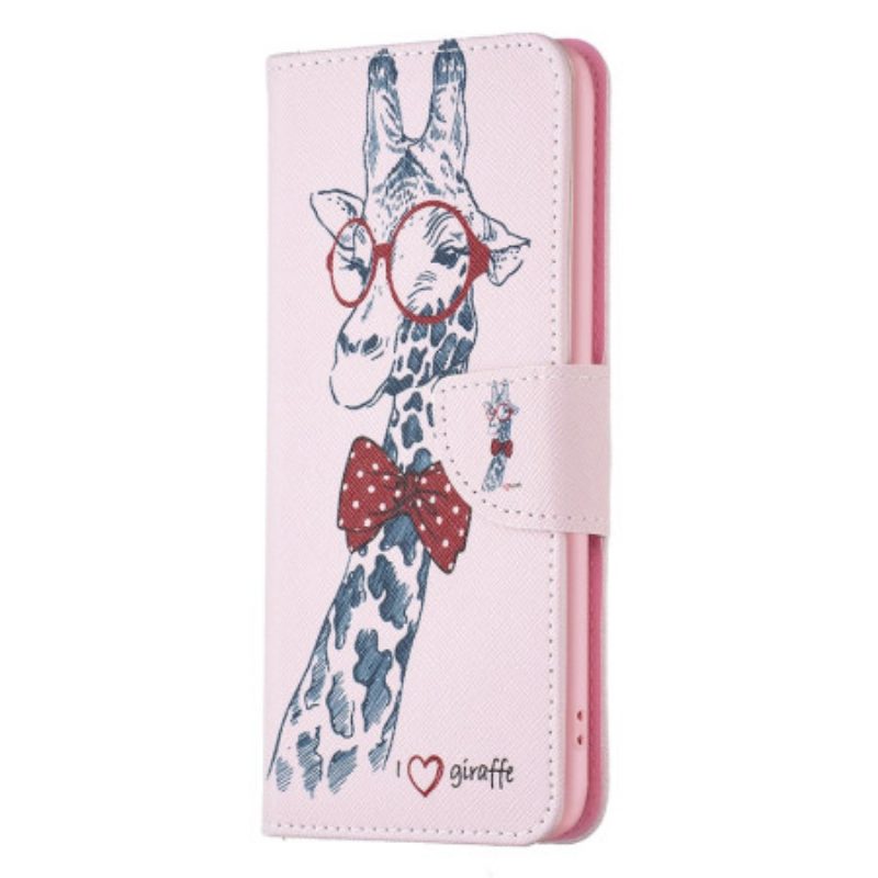 Leren Hoesje Voor Samsung Galaxy S24 Ultra 5g Intellectuele Giraffe