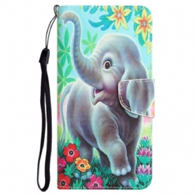 Leren Hoesje Voor Samsung Galaxy S24 Ultra 5g Olifant Met Riem