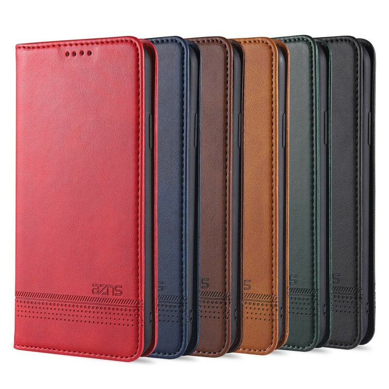 Bescherming Hoesje voor iPhone 12 Pro Max Folio-hoesje Azns Leerstyling