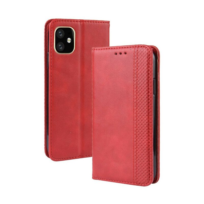 Bescherming Hoesje voor iPhone 12 Pro Max Folio-hoesje Gestileerd Vintage Leereffect