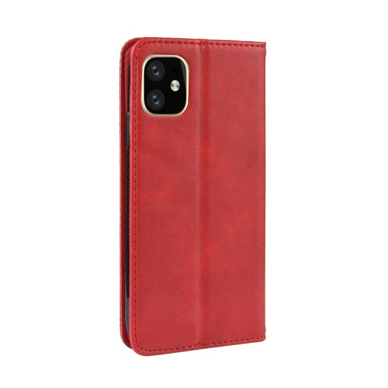 Bescherming Hoesje voor iPhone 12 Pro Max Folio-hoesje Gestileerd Vintage Leereffect