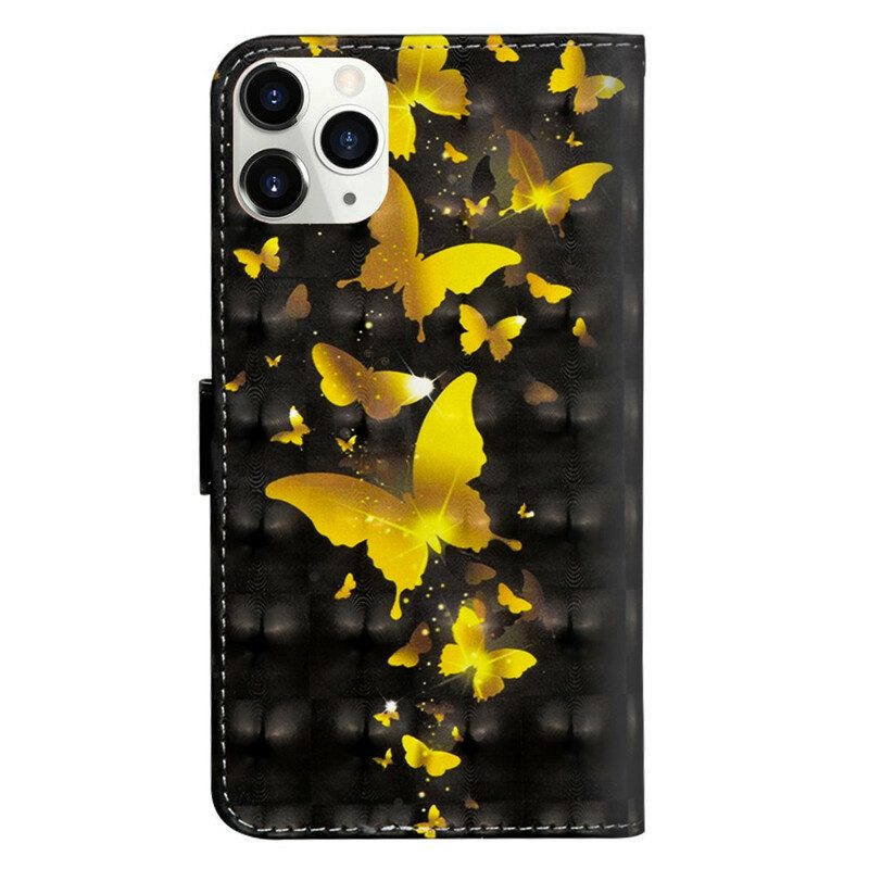 Folio-hoesje voor iPhone 12 Pro Max Gele Vlinders