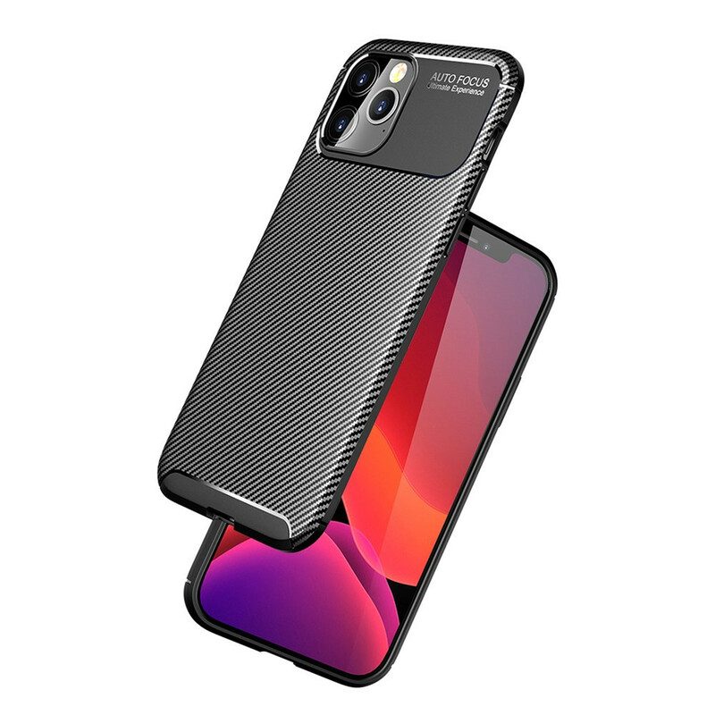 Hoesje voor iPhone 12 Pro Max Flexibele Koolstofvezeltextuur