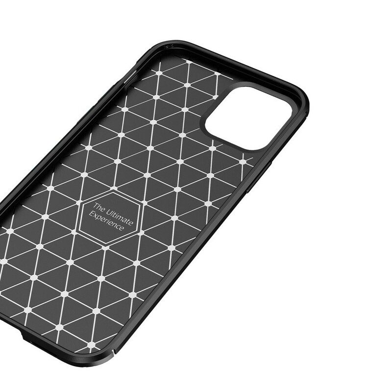 Hoesje voor iPhone 12 Pro Max Flexibele Koolstofvezeltextuur