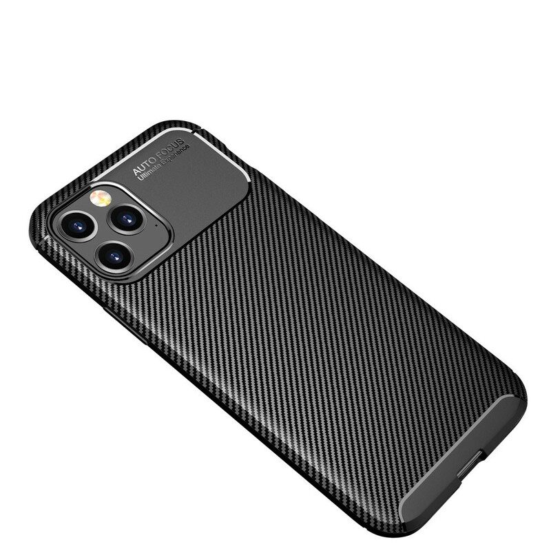 Hoesje voor iPhone 12 Pro Max Flexibele Koolstofvezeltextuur