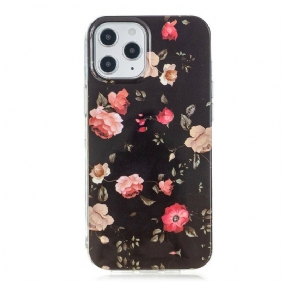 Hoesje voor iPhone 12 Pro Max Fluorescerende Bloemenserie