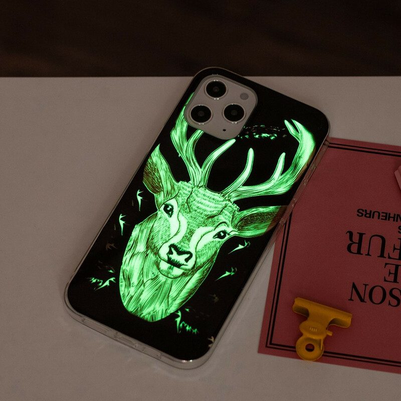 Hoesje voor iPhone 12 Pro Max Fluorescerende Majestueuze Herten