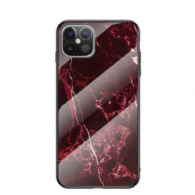 Hoesje voor iPhone 12 Pro Max Marmeren Kleuren Gehard Glas