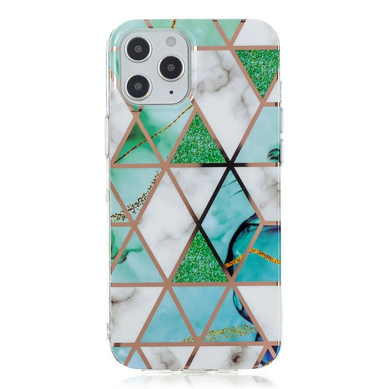 Hoesje voor iPhone 12 Pro Max Marmerkleurige Geometrie 2