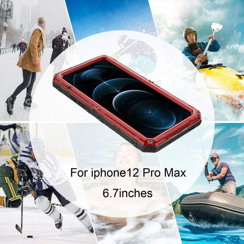 Hoesje voor iPhone 12 Pro Max Waterdicht Superbestendig Metaal