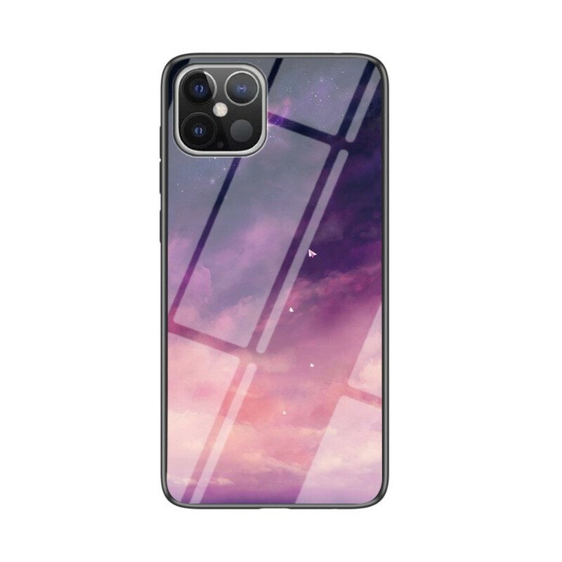 Telefoonhoesje voor iPhone 12 Pro Max Sterrenhemel Gehard Glas