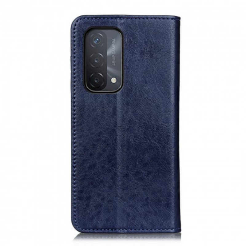 Bescherming Hoesje voor Oppo A54 5G / A74 5G Folio-hoesje Gespleten Lederen Textuur