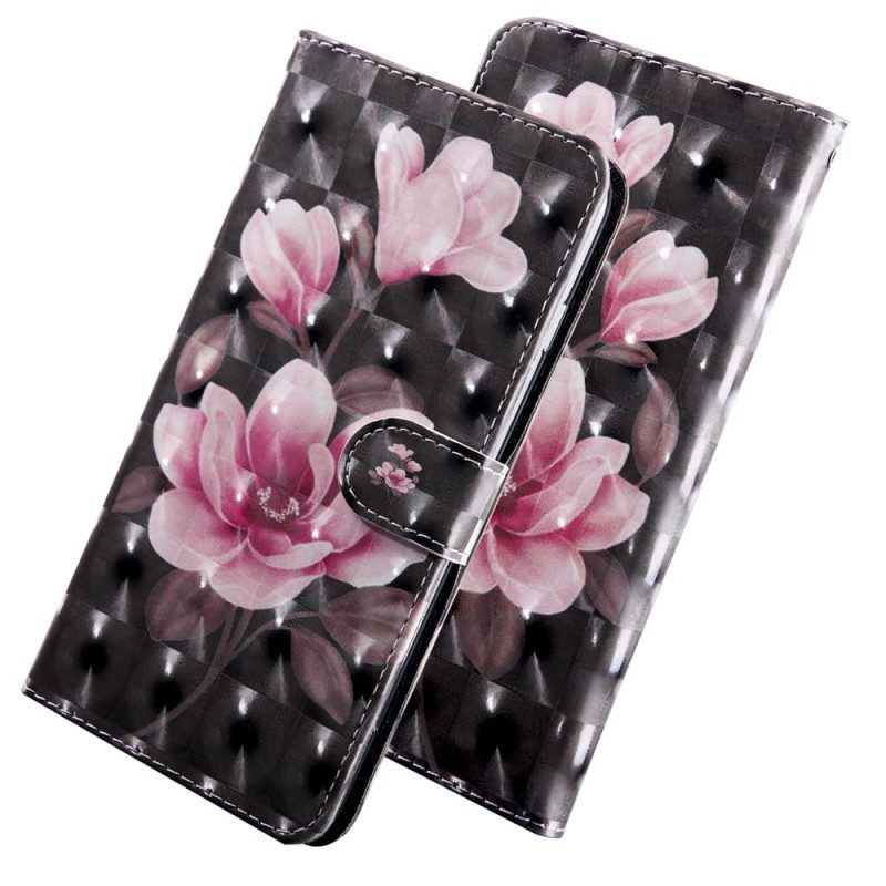 Folio-hoesje voor Oppo A54 5G / A74 5G Bloemen Met Koord