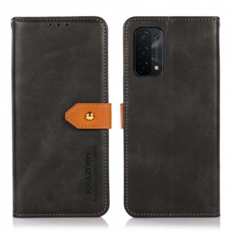 Folio-hoesje voor Oppo A54 5G / A74 5G Kunstleer Met Khazneh-riem