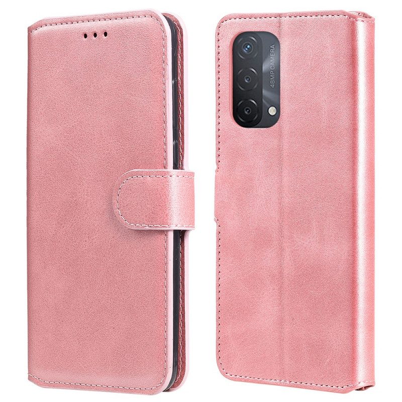 Folio-hoesje voor Oppo A54 5G / A74 5G Leer-effect