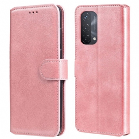 Folio-hoesje voor Oppo A54 5G / A74 5G Leer-effect