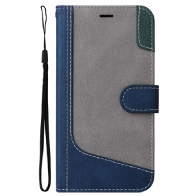 Folio-hoesje voor Oppo A54 5G / A74 5G Tweekleurig Met Riem