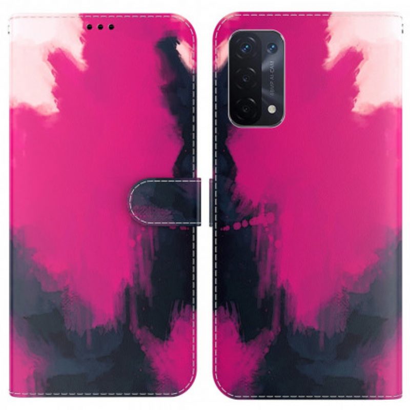 Folio-hoesje voor Oppo A54 5G / A74 5G Waterverf