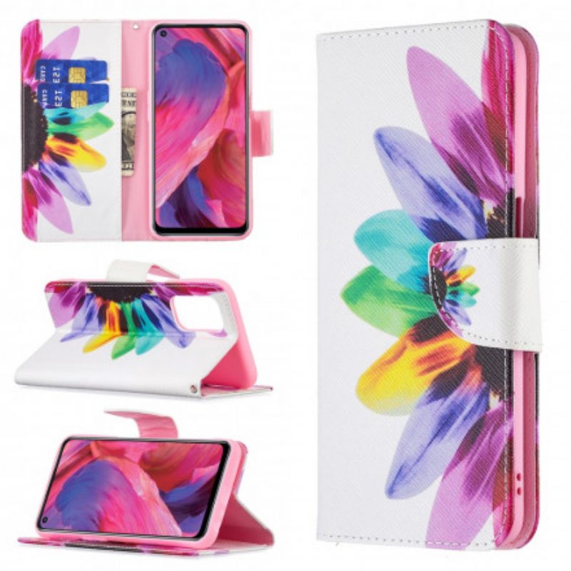 Folio-hoesje voor Oppo A54 5G / A74 5G Waterverf Bloem