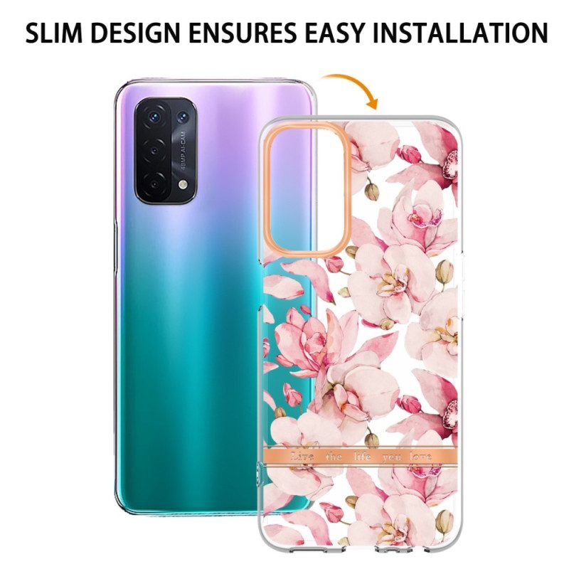 Hoesje voor Oppo A54 5G / A74 5G Naadloze Bloemen