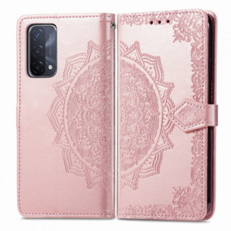 Leren Hoesje voor Oppo A54 5G / A74 5G Mandala Middeleeuwen