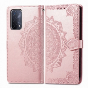 Leren Hoesje voor Oppo A54 5G / A74 5G Mandala Middeleeuwen