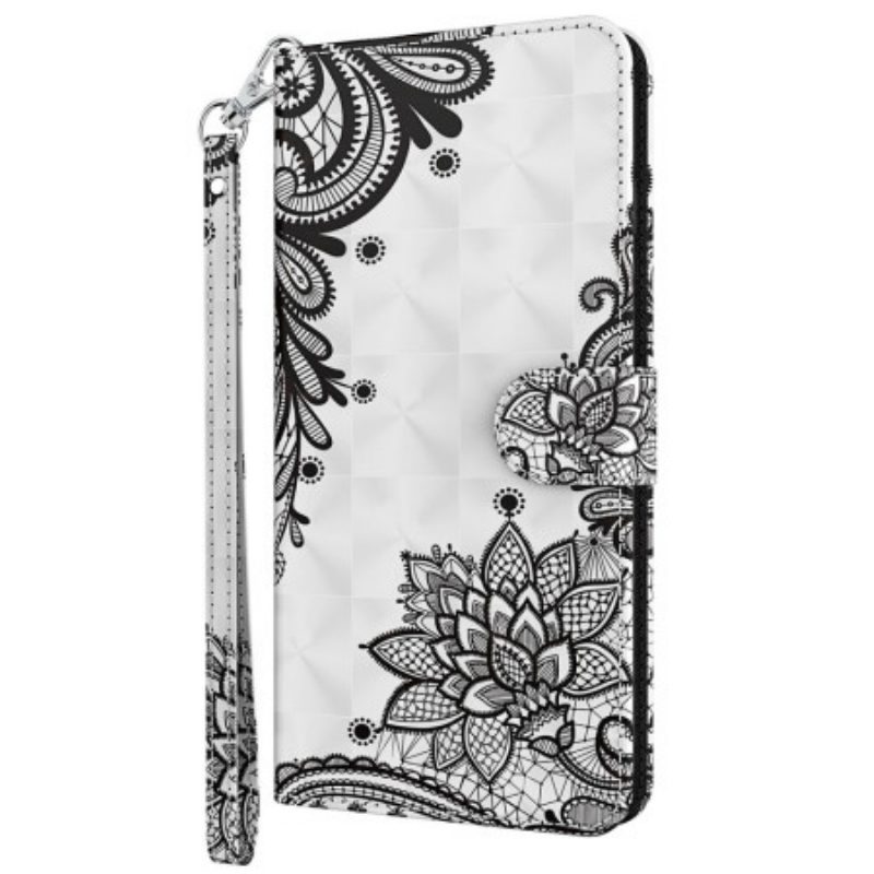 Leren Hoesje voor Oppo A54 5G / A74 5G Met Ketting Kant Met Bandjes